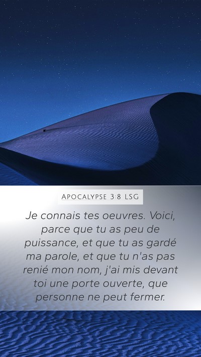 Apocalypse 3:8 LSG Bible Verse Image