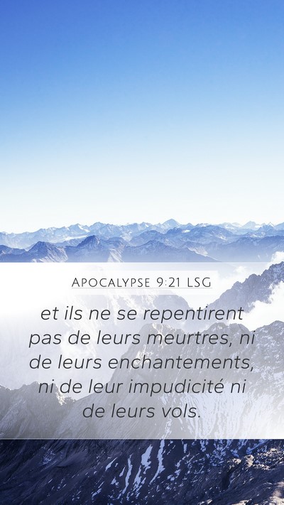 Apocalypse 9:21 LSG Bible Verse Image
