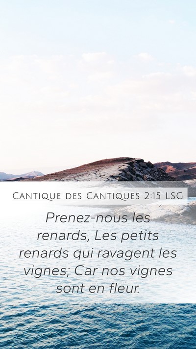 Cantique des Cantiques 2:15 LSG Mobile Phone Wallpaper - Prenez-nous les renards, Les petits renards qui - Mobile Bible Verse Wallpaper