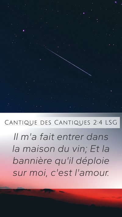 Cantique des Cantiques 2:4 LSG Bible Verse Image
