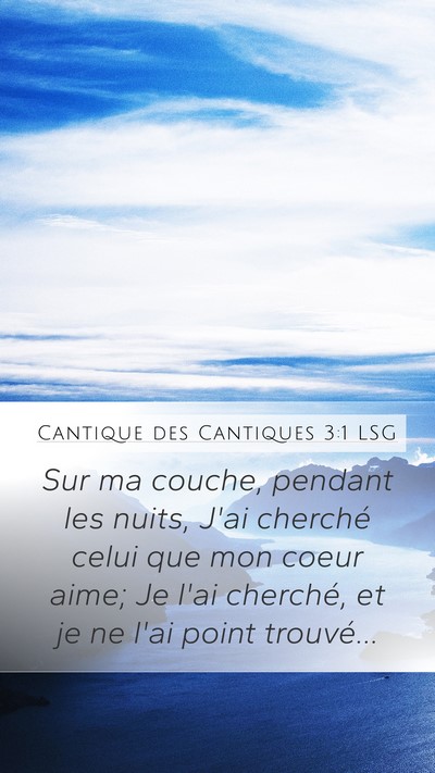 Cantique des Cantiques 3:1 LSG Bible Verse Image