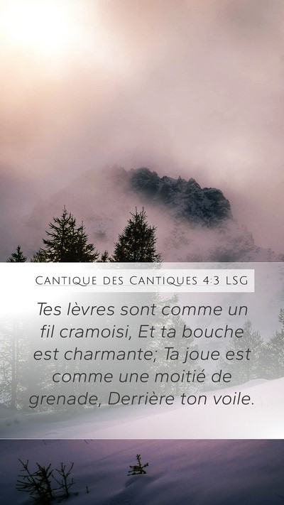 Cantique des Cantiques 4:3 LSG Bible Verse Image
