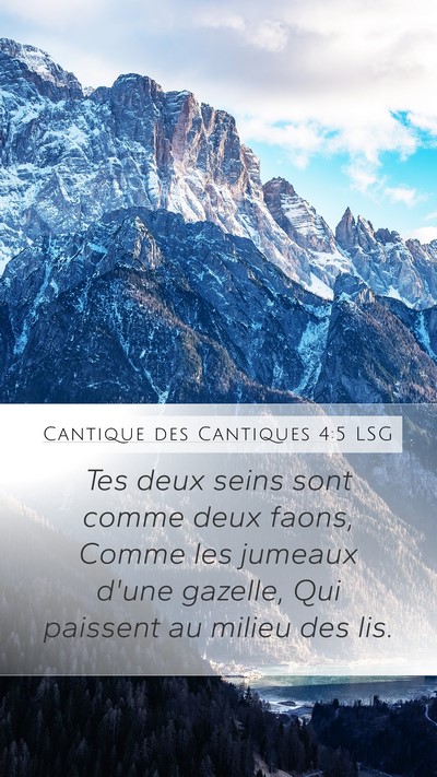 Cantique des Cantiques 4:5 LSG Bible Verse Image