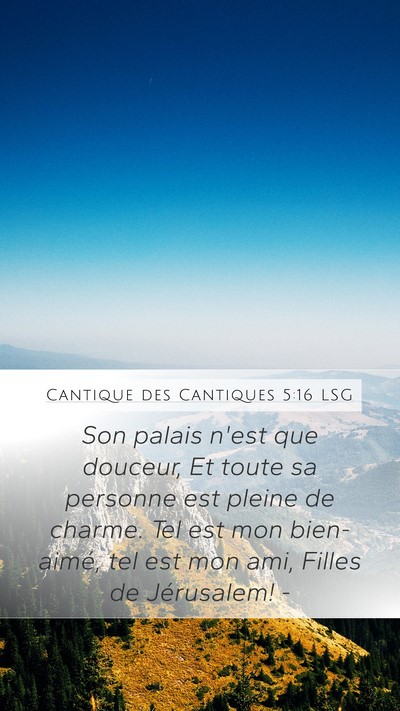 Cantique des Cantiques 5:16 LSG Bible Verse Image