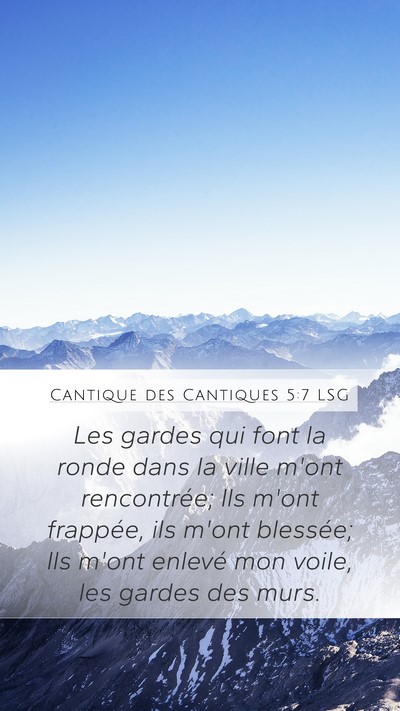 Cantique des Cantiques 5:7 LSG Bible Verse Image