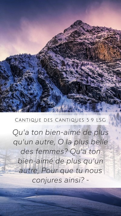 Cantique des Cantiques 5:9 LSG Bible Verse Image