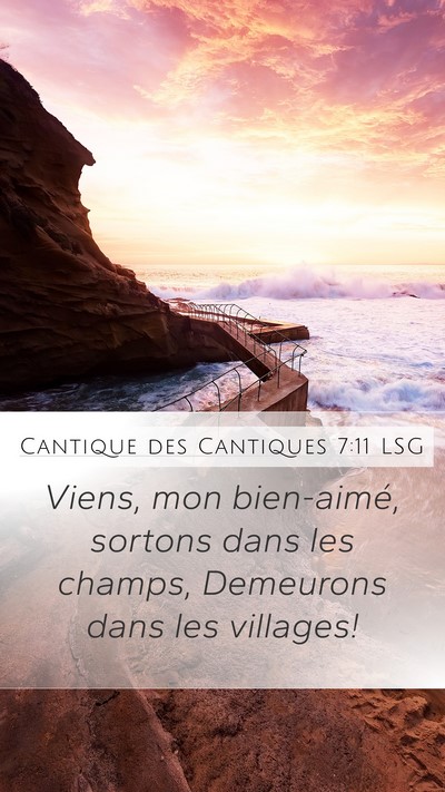 Cantique des Cantiques 7:11 LSG Mobile Phone Wallpaper - Viens, mon bien-aimé, sortons dans les champs, - Mobile Bible Verse Wallpaper