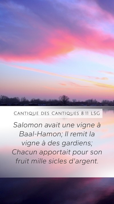 Cantique des Cantiques 8:11 LSG Bible Verse Image