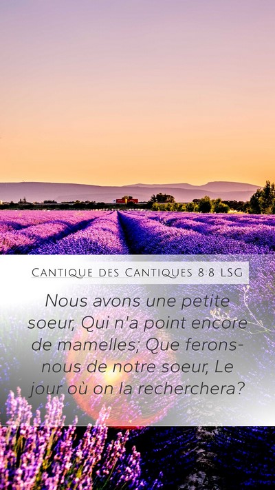Cantique des Cantiques 8:8 LSG Bible Verse Image