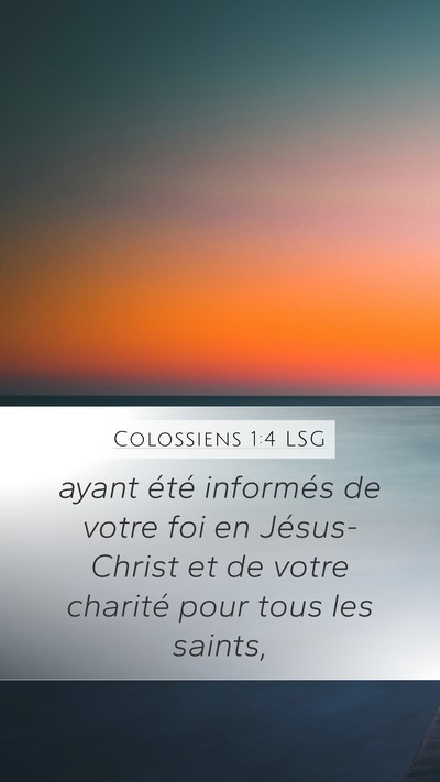 Colossiens 1:4 LSG Bible Verse Image