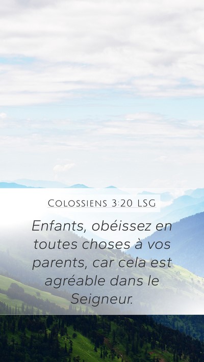Colossiens 3:20 LSG Bible Verse Image