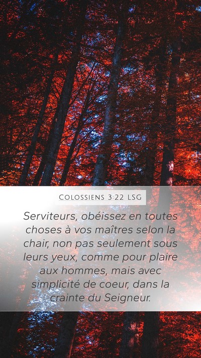 Colossiens 3:22 LSG Bible Verse Image
