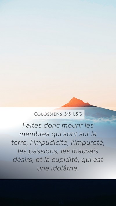 Colossiens 3:5 LSG Bible Verse Image