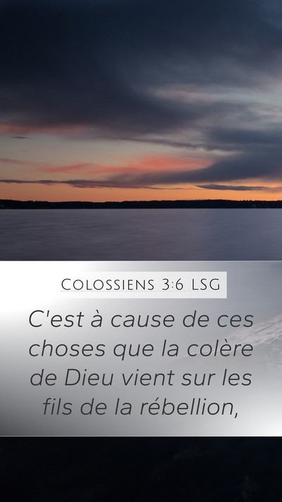 Colossiens 3:6 LSG Bible Verse Image