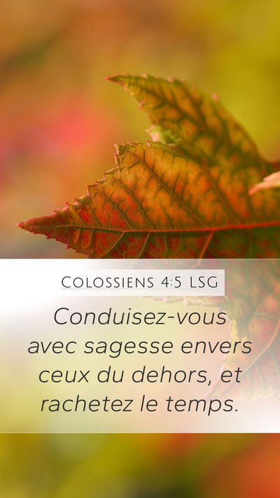 Colossiens 4:5 LSG Bible Verse Image