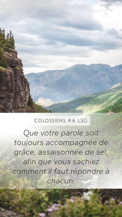Colossiens 4:6 LSG Bible Verse Image