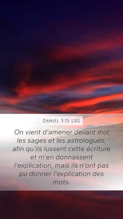 Daniel 5:15 LSG Bible Verse Image