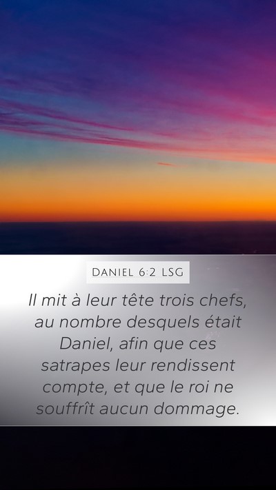 Daniel 6:2 LSG Bible Verse Image