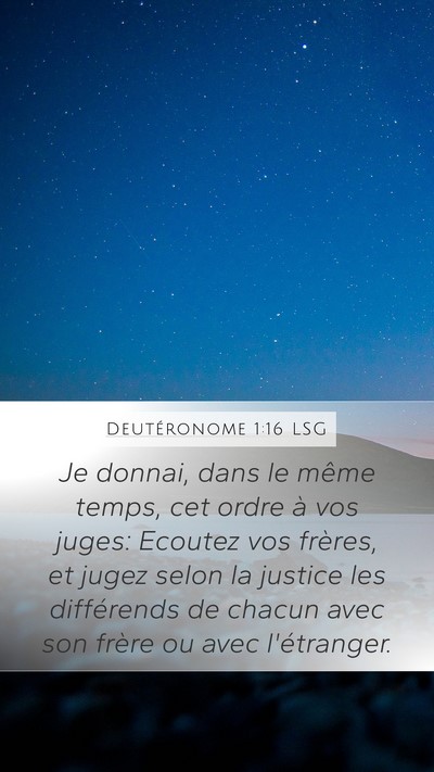 Deutéronome 1:16 LSG Bible Verse Image