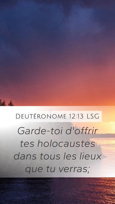 Deutéronome 12:13 LSG Mobile Phone Wallpaper - Garde-toi d'offrir tes holocaustes dans tous les - Mobile Bible Verse Wallpaper