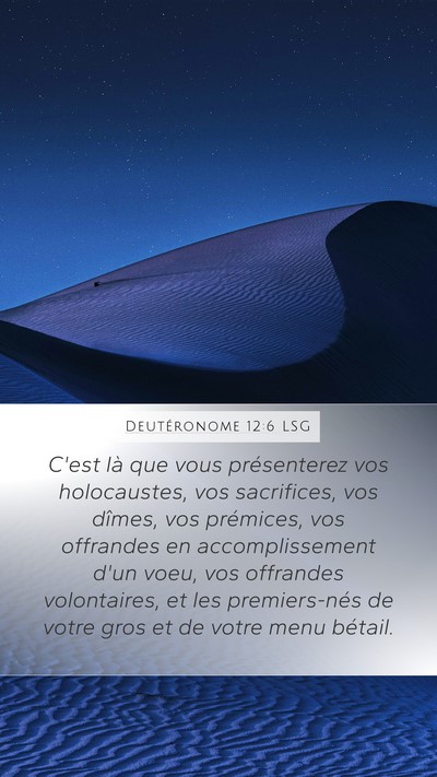 Deutéronome 12:6 LSG Bible Verse Image