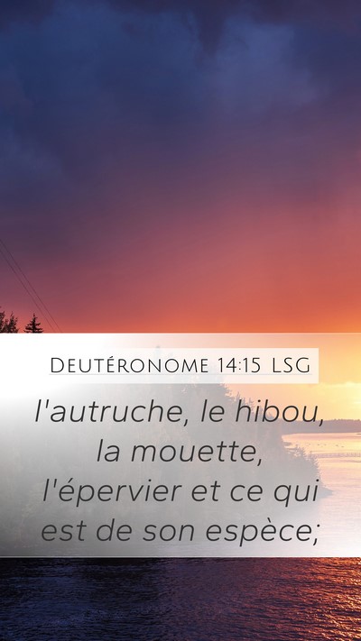 Deutéronome 14:15 LSG Mobile Phone Wallpaper - l'autruche, le hibou, la mouette, l'épervier et - Mobile Bible Verse Wallpaper