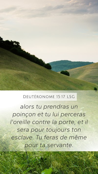 Deutéronome 15:17 LSG Mobile Phone Wallpaper - alors tu prendras un poinçon et tu lui perceras - Mobile Bible Verse Wallpaper
