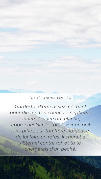 Deutéronome 15:9 LSG Bible Verse Image
