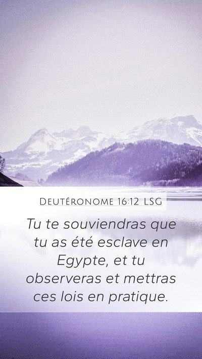 Deutéronome 16:12 LSG Bible Verse Image