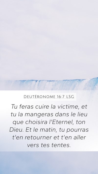 Deutéronome 16:7 LSG Mobile Phone Wallpaper - Tu feras cuire la victime, et tu la mangeras dans - Mobile Bible Verse Wallpaper