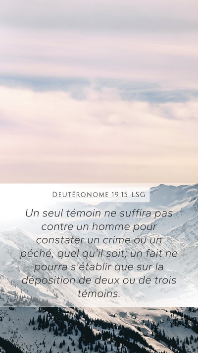 Deutéronome 19:15 LSG Bible Verse Image