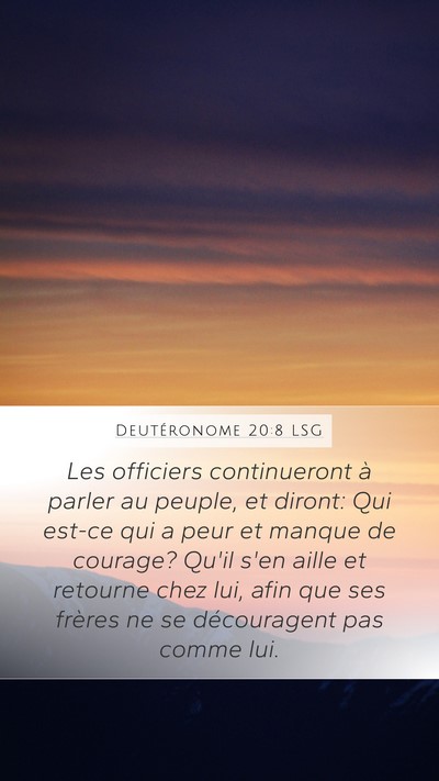 Deutéronome 20:8 LSG Bible Verse Image