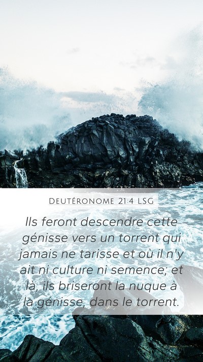 Deutéronome 21:4 LSG Mobile Phone Wallpaper - Ils feront descendre cette génisse vers un - Mobile Bible Verse Wallpaper