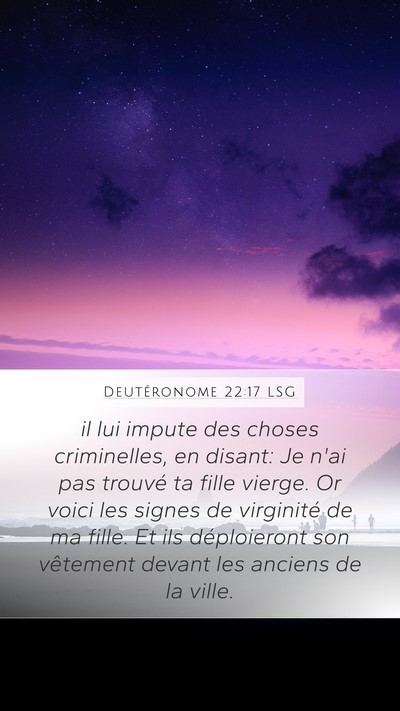 Deutéronome 22:17 LSG Bible Verse Image