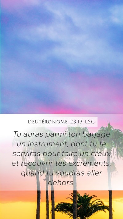 Deutéronome 23:13 LSG Mobile Phone Wallpaper - Tu auras parmi ton bagage un instrument, dont tu - Mobile Bible Verse Wallpaper