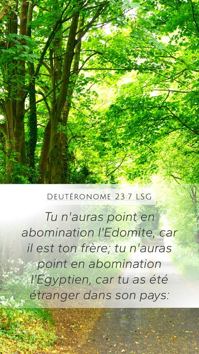 Deutéronome 23:7 LSG Bible Verse Image