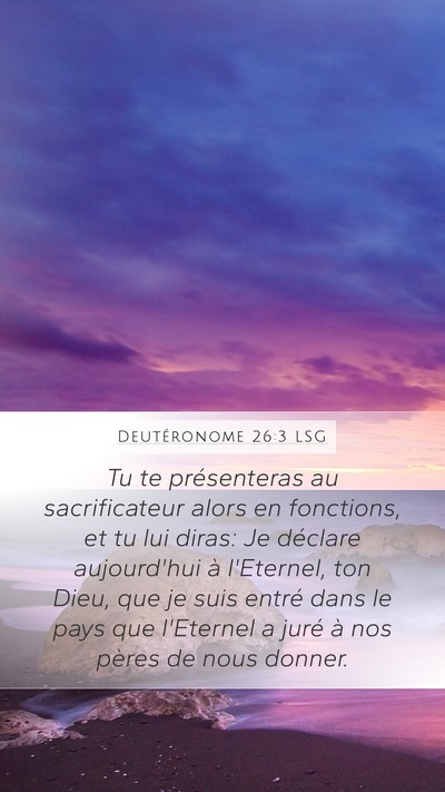 Deutéronome 26:3 LSG Mobile Phone Wallpaper - Tu te présenteras au sacrificateur alors en - Mobile Bible Verse Wallpaper