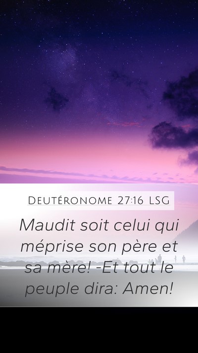 Deutéronome 27:16 LSG Bible Verse Image