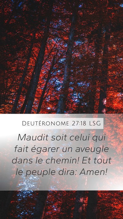 Deutéronome 27:18 LSG Mobile Phone Wallpaper - Maudit soit celui qui fait égarer un aveugle - Mobile Bible Verse Wallpaper