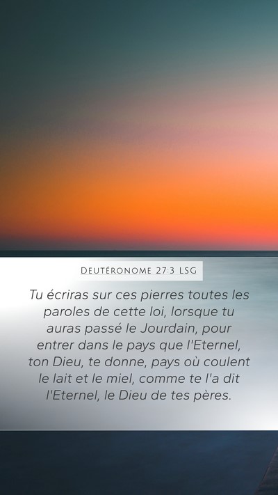 Deutéronome 27:3 LSG Bible Verse Image