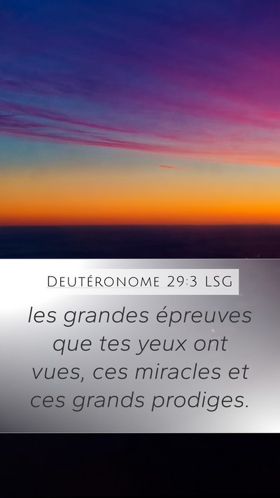 Deutéronome 29:3 LSG Bible Verse Image