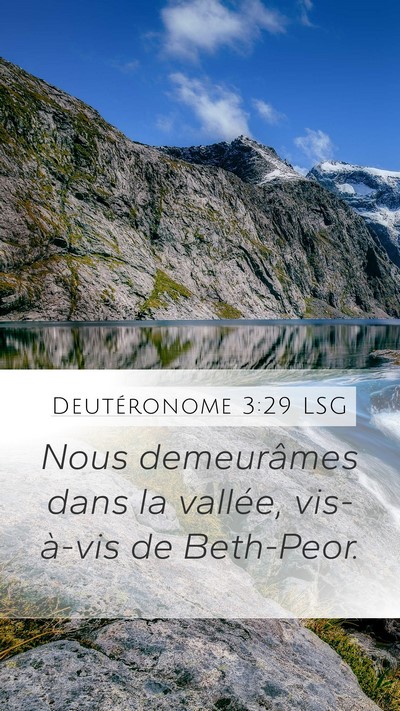 Deutéronome 3:29 LSG Bible Verse Image