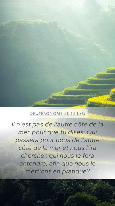 Deutéronome 30:13 LSG Mobile Phone Wallpaper - Il n'est pas de l'autre côté de la mer, pour - Mobile Bible Verse Wallpaper