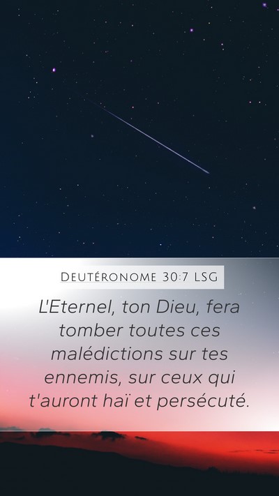 Deutéronome 30:7 LSG Mobile Phone Wallpaper - L'Eternel, ton Dieu, fera tomber toutes ces - Mobile Bible Verse Wallpaper