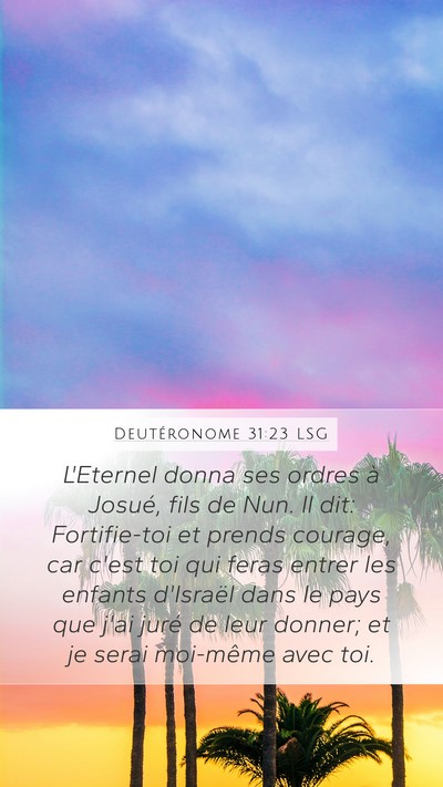Deutéronome 31:23 LSG Bible Verse Image