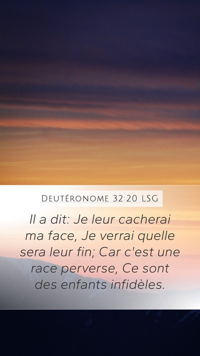 Deutéronome 32:20 LSG Bible Verse Image