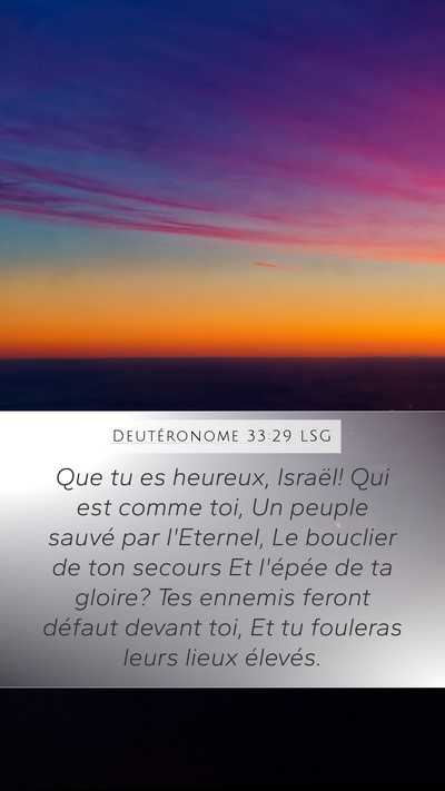 Deutéronome 33:29 LSG Bible Verse Image