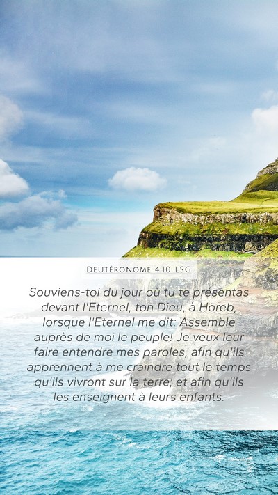 Deutéronome 4:10 LSG Bible Verse Image