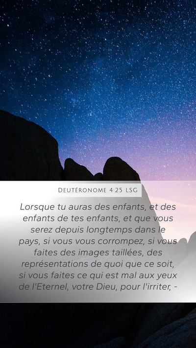 Deutéronome 4:25 LSG Bible Verse Image