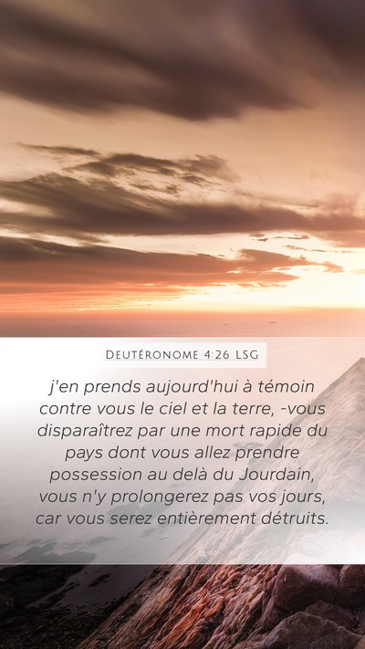 Deutéronome 4:26 LSG Bible Verse Image